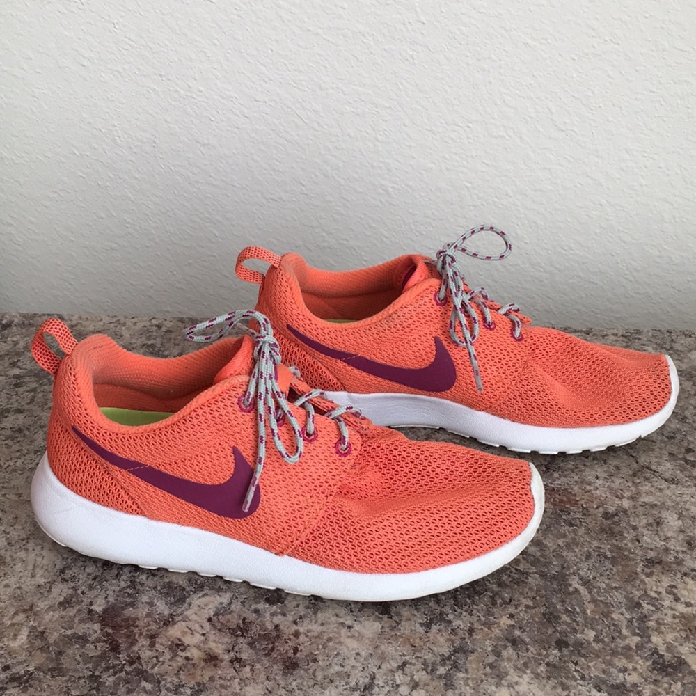 Orange and Purple Nike Roshe Shoes